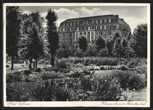 AK Bad Eilsen, Kurpark mit Fürstenhof