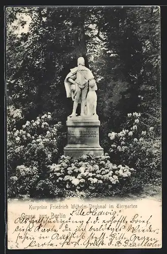AK Berlin, Kurprinz Friedrich Wihelm-Denkmal im Tiergarten