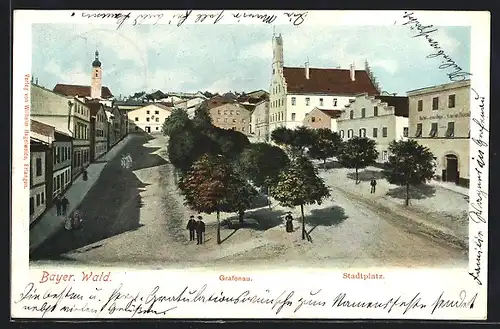 AK Grafenau, Blick über den Stadtplatz