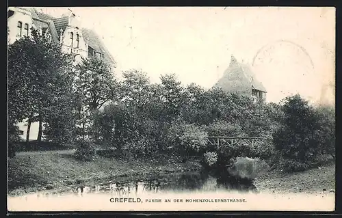 AK Crefeld, Partie an der Hohenzollernstrasse