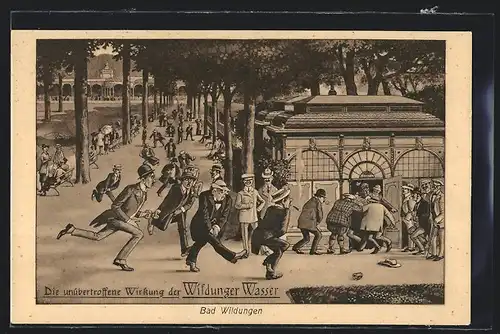 AK Bad Wildungen, Die unübertroffene Wirkung der Wildunger Wasser, Badekultur