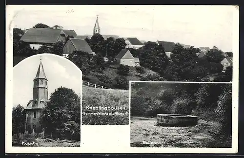 AK Kneblinghausen, Gasthaus Ww. Schaefers, Kapelle, Brunnen