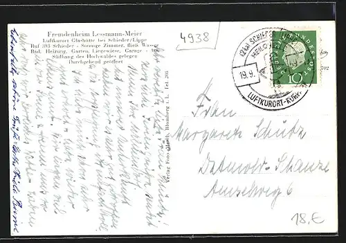 AK Schieder, Fremdenheim Lessmann-Meier