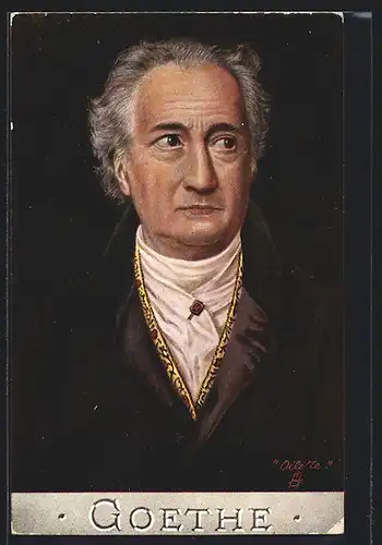 Künstler-AK Johann Wolfang von Goethe in feiner Kleidung