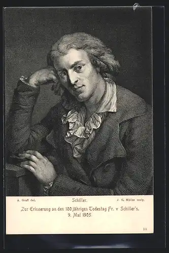 AK zum 100. Todestag des Friedrich Schiller`s am 9. Mai 1905