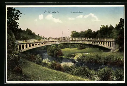 AK Meiningen, Blick auf Georgsbrücke