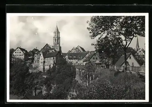 AK Rottweil a. N., Ortspartie mit Blick auf Kirchturm