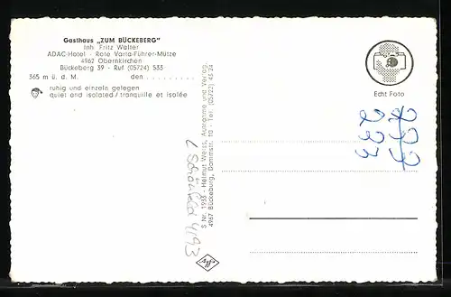AK Obernkirchen, Gasthaus Zum Bückeberg