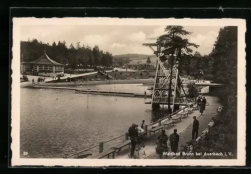 AK Waldbad Brunn bei Auerbach i. V., Blick auf das Bad