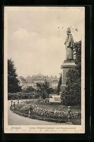 AK Arolsen, Kaiser-Wilhelm-Denkmal und Residenzschloss