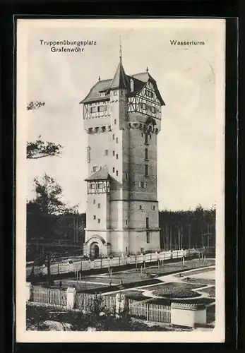 AK Grafenwöhr, Wasserturm Gesamtansicht