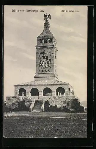 AK Berg-Assenhausen / Starnberger See, Der Bismarckturm
