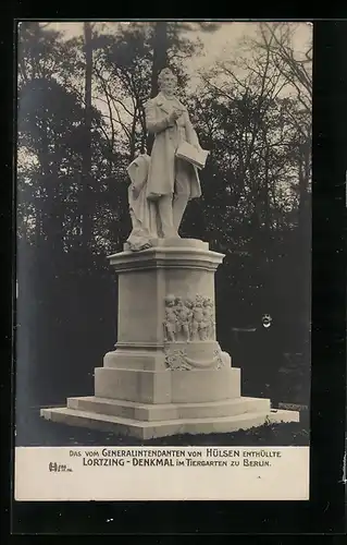 AK Berlin, Das Lortzing-Denkmal im Tiergarten