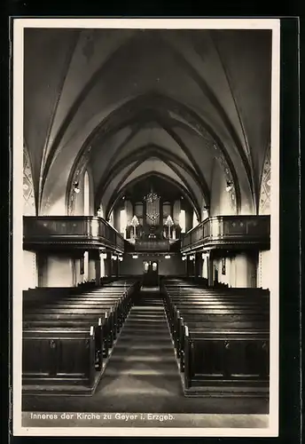 AK Geyer /Erzgebirge, Innenansicht der Kirche