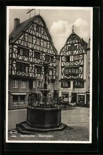 AK Bernkastel, Haarschneide-Kabinett & Hut - Mützen Geschäft am Marktplatz