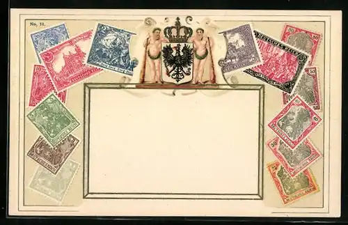 AK Briefmarken des Deutschen Reiches, Wappen