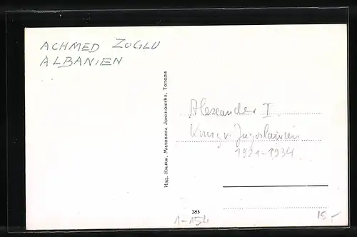 AK Alexander I. König von Serbien