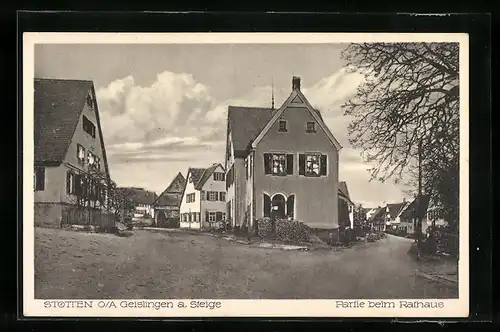 AK Stötten am Auerberg, Strassenpartie beim Rathaus