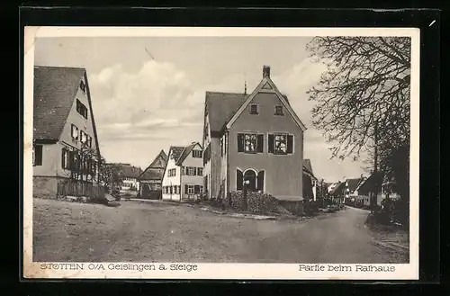 AK Stötten am Auerberg, Strassenpartie beim Rathaus