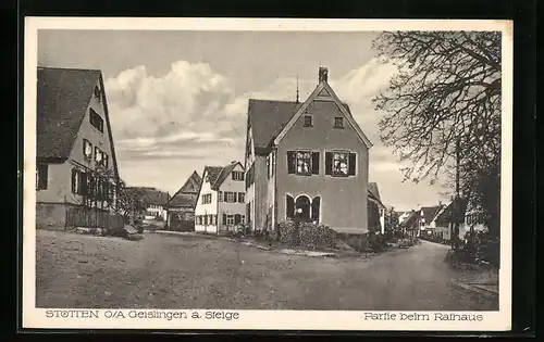 AK Stötten am Auerberg, Strassenpartie beim Rathaus