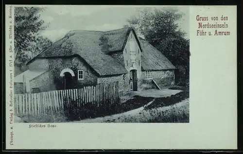 AK Föhr /Amrum, Friesisches Haus, Reetdach