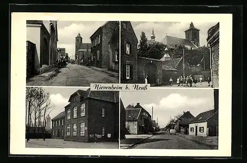 AK Nievenheim b. Neuss, Strassenpartien, Kirche