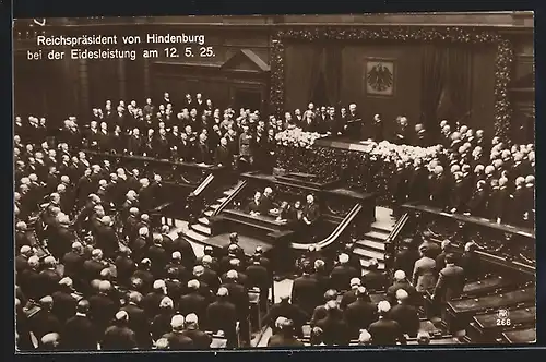 AK Paul von Hindenburg, Eideslesung am 12.Mai 1925