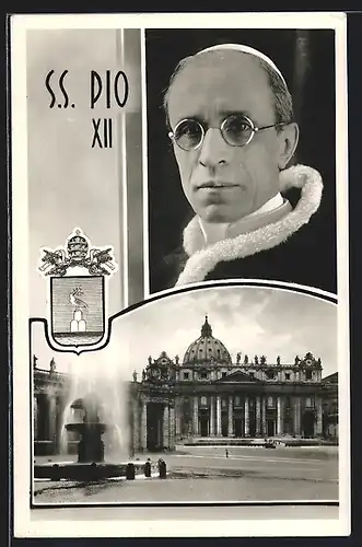 AK Portrait Papst Pius XII., Petersdom