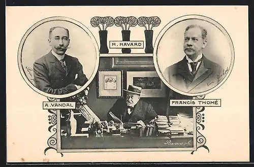 AK H. Havard, am Schreibtisch, A. Vandal & Francais Thomé, im Portrait