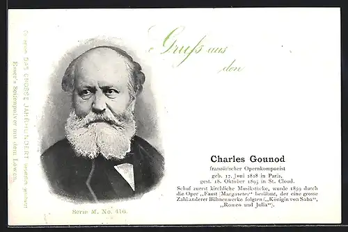 AK Charles Gounod, Opernkomponist aus Frankreich