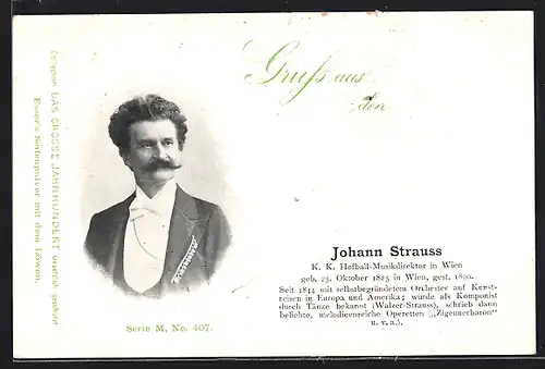 AK Porträtbild von Johann Strauss