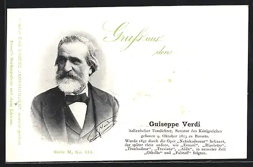 AK Porträtbild von Guiseppe Verdi