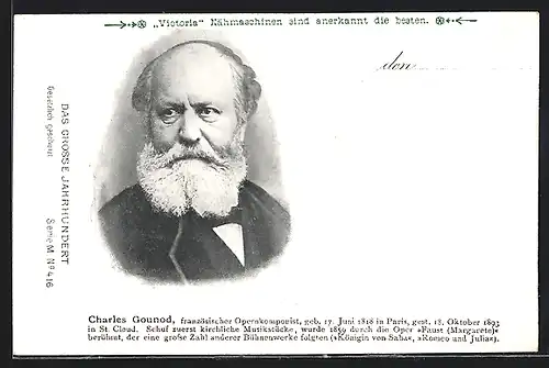 AK Charles Gounod, 1818-1893, Französischer Opernkomponist