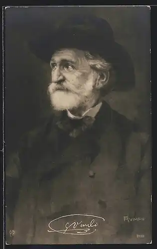 AK Portrait von Giuseppe Verdi, Komponist