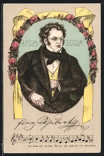 Künstler-AK Franz Schubert, Komponist, Lied