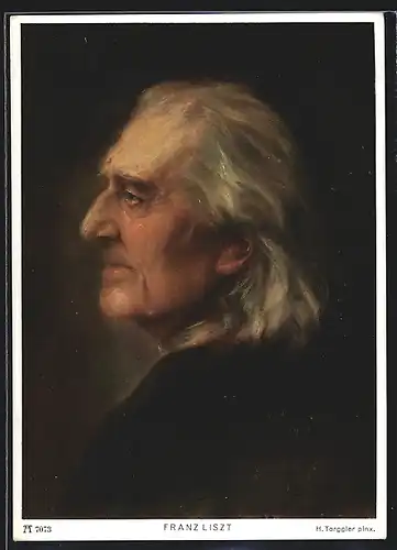 Künstler-AK Portrait des Komponisten Franz Liszt