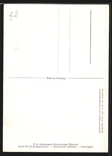 Künstler-AK Portrait des Komponisten Franz Liszt