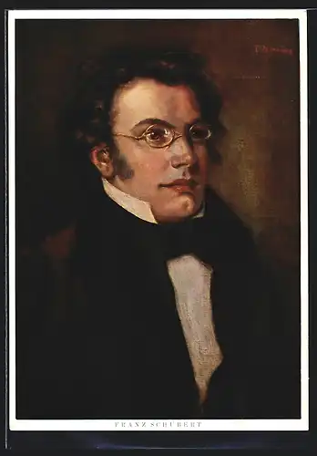 Künstler-AK Portrait des Komponisten Franz Schubert