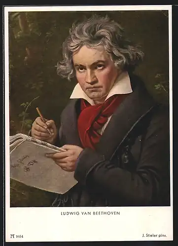 AK Ludwig van Beethoven mit Notenheft
