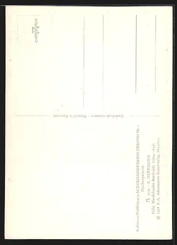 Künstler-AK Felix Mendelsohn-Bartholdy, nach A. Herrmann