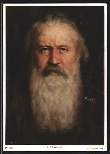 AK Johannes Brahms mit langem Bart