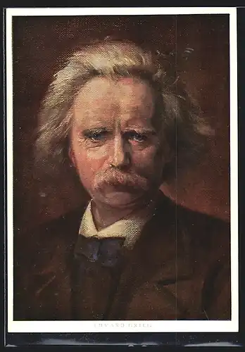 Künstler-AK Portrait des Komponisten Edvard Grieg