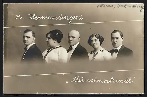 AK A. Hermandinger`s Münchnerkindl, Musiker
