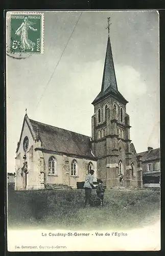 AK Le Coudray-Saint-Germer, Vue de l'Eglise