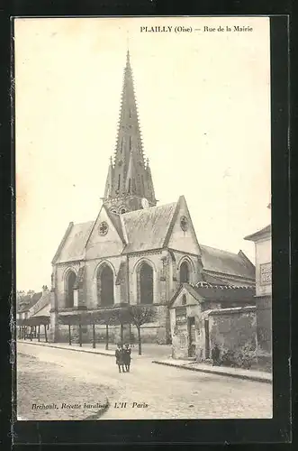 AK Plailly, Rue de la Mairie, Strassenpartie