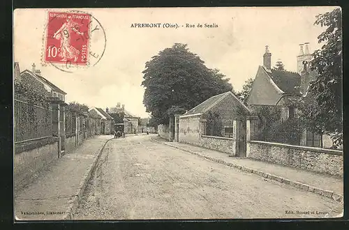 AK Apremont, Rue de Senlis, Strassenpartie