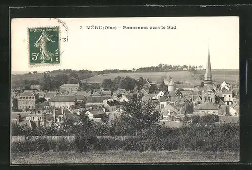 AK Méru, Panorama vers le Sud, Ortsansicht