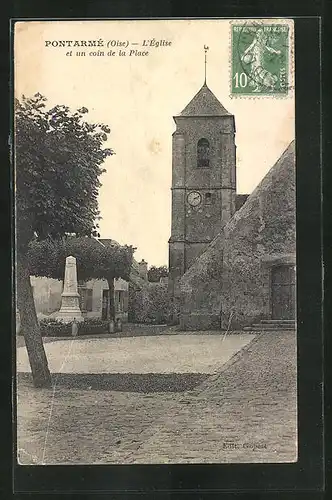 AK Pontarme, L`Eglise et un coin de la Place