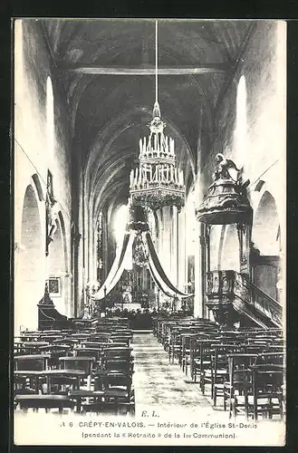 AK Crépy-en-Valois, Intérieur de l`Église St-Denis