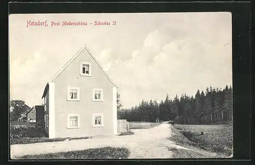 AK Hetzdorf, Einfamilienhaus an der Strasse Schneise 21 am Waldrand
